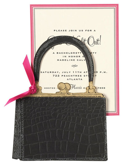 Crocodile Purse Die-cut Invitations